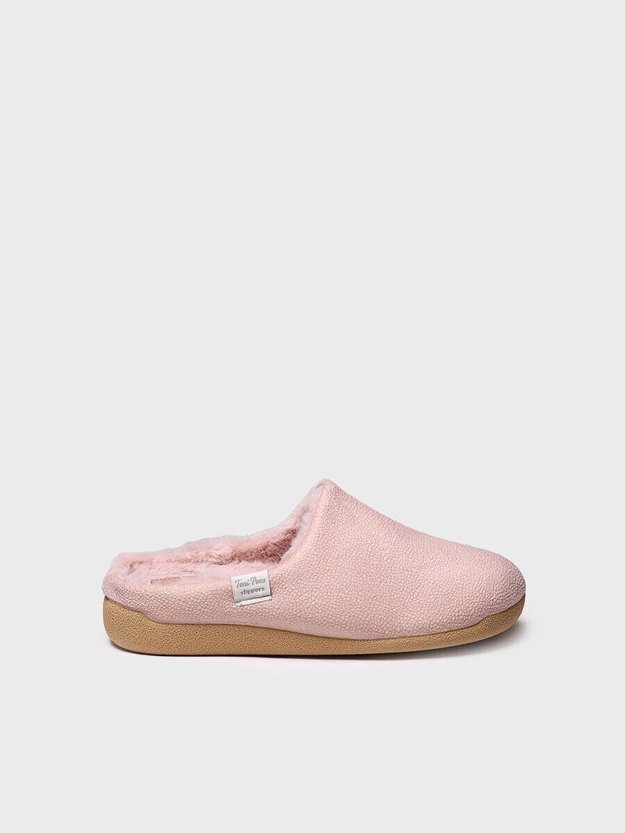 MOSUL-BD - Zapatilla de casa para mujer hecha en tejido, Color: Rosa