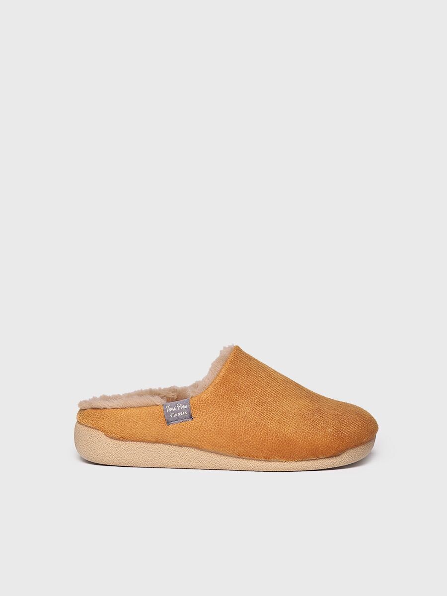 MOSUL-BD - Zapatilla de casa para mujer hecha en tejido, Color: Cuiro