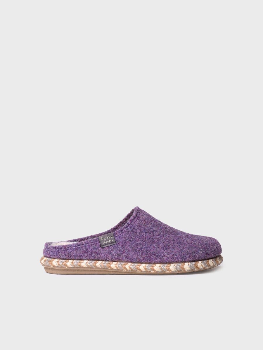 DELI-FP-MORADO -Zapatilla de casa para mujer hecha en fieltro