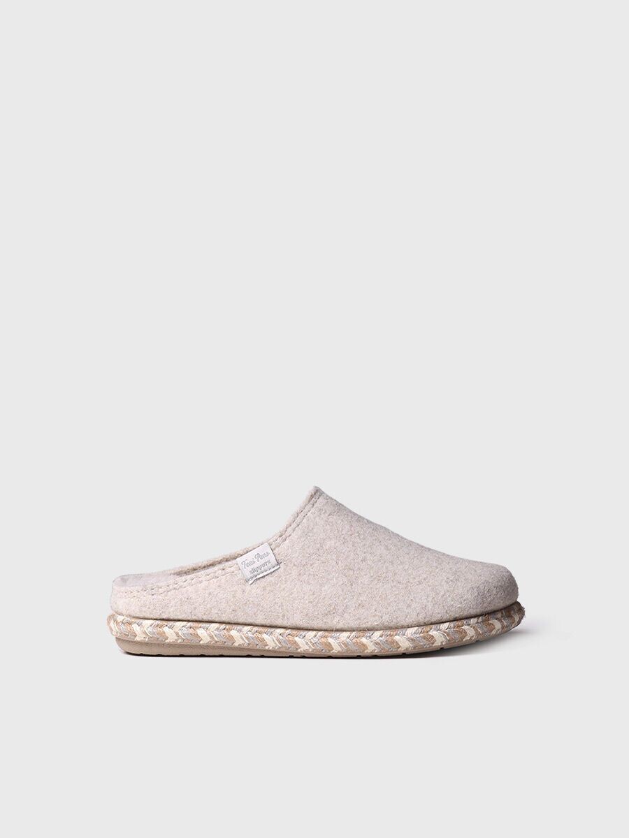 DELI-FP-CRUDO -Zapatilla de casa para mujer hecha en fieltro