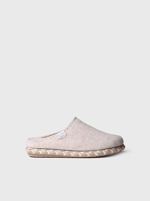 DELI-FP-CRUDO -Zapatilla de casa para mujer hecha en fieltro
