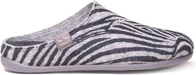 MAUI-MN- ZEBRA - Zapatilla de casa para mujer hecha en fieltro reciclado