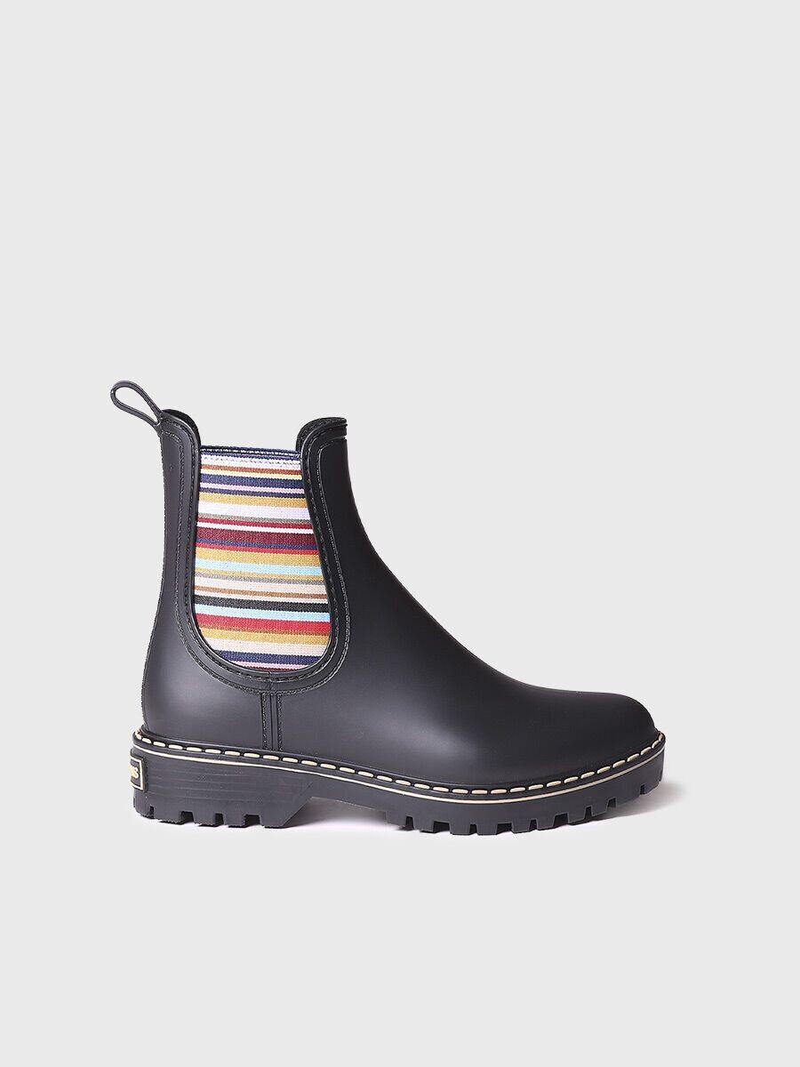 CORBIN - NEGRO - Bota de agua baja para mujer en goma