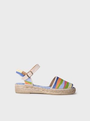 GARBET - SANDALIA PLANA DE MUJER CON BORDADO MULTICOLOR
