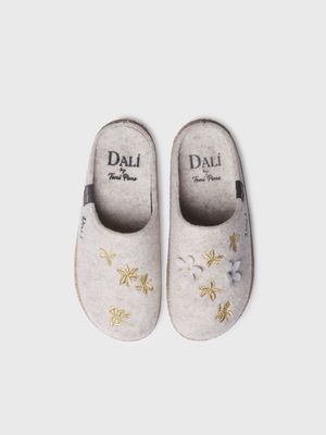 Zapatillas de casa de mujer inspiradas en la obra de Salvador Dalí en crudo - GESSAMI