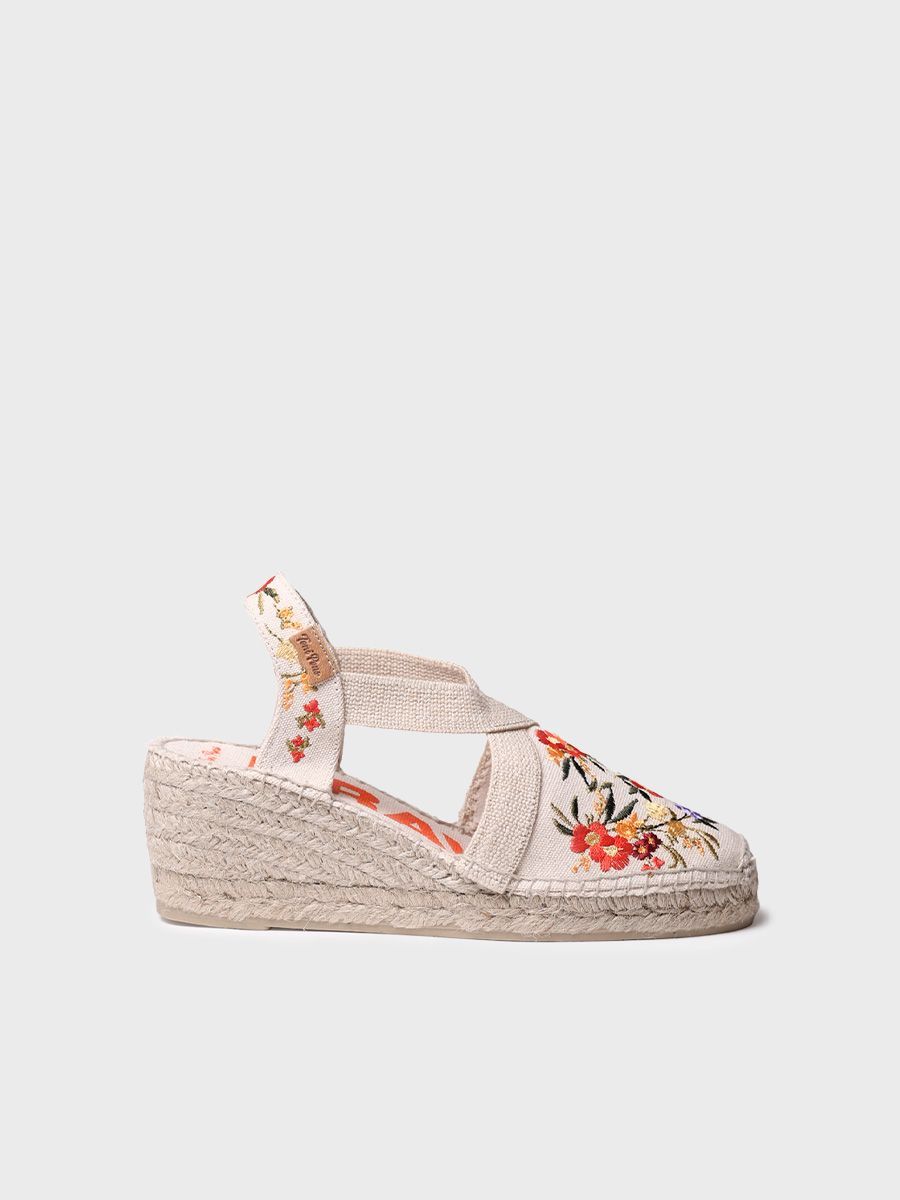ALPARGATA DE CUÑA DE MUJER CON BORDADOS MULTICOLOR | MONTJOI