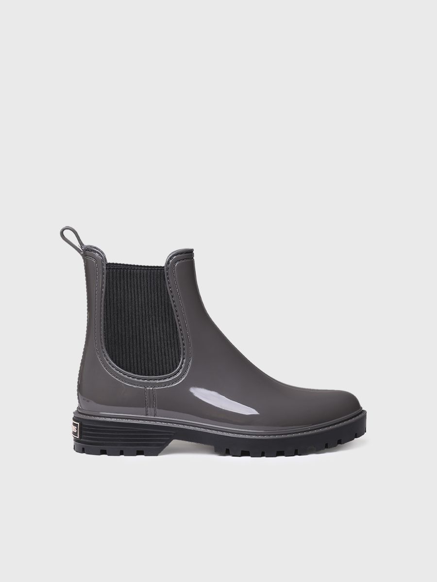 Bota de agua baja para mujer en goma en tonos brillantes CAVAN - Gris
