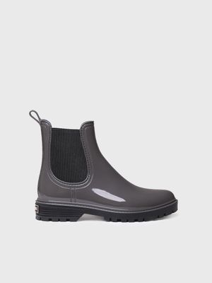 Bota de agua baja para mujer en goma en tonos brillantes CAVAN - Gris