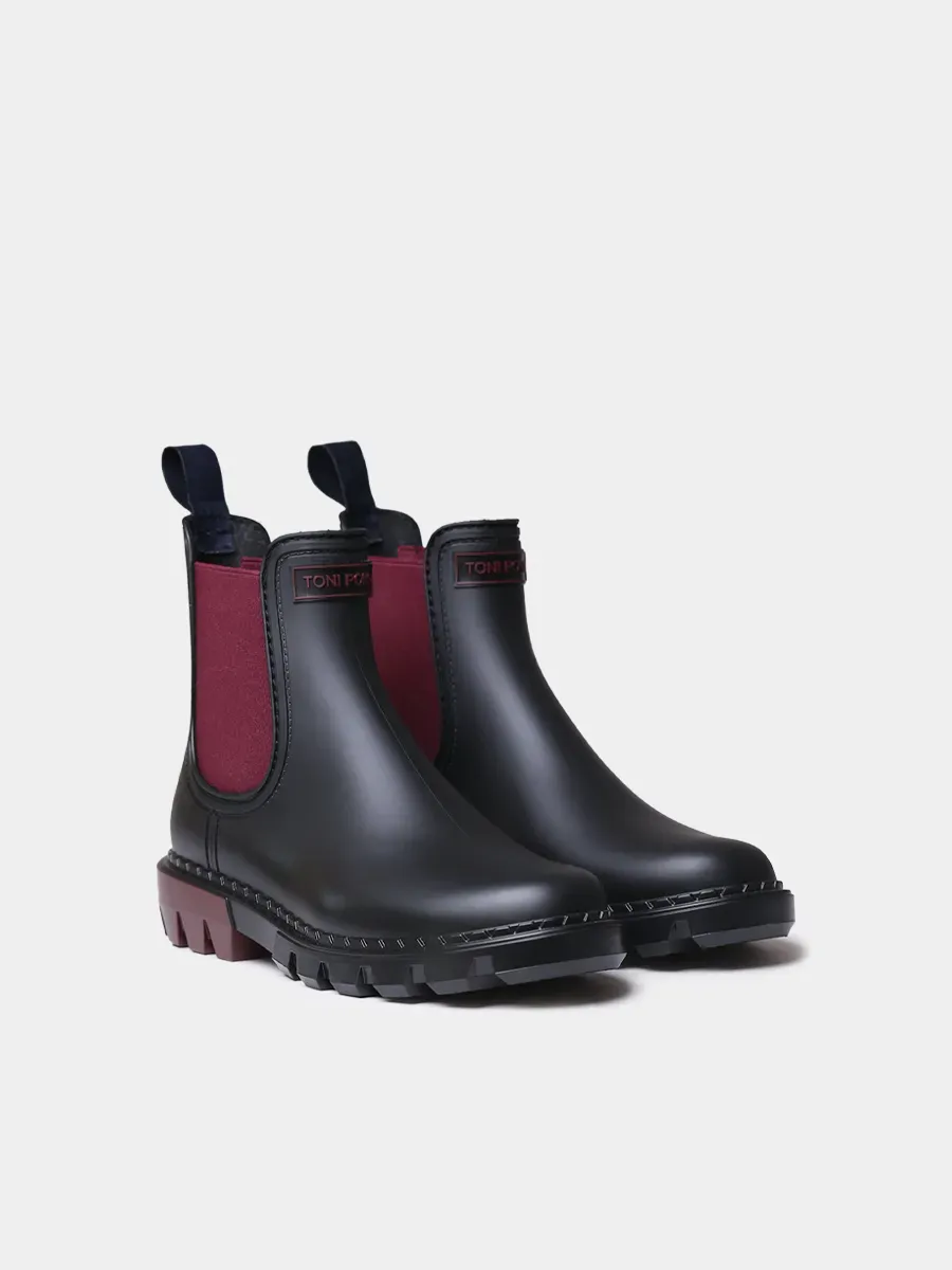 CAEN - Botines de lluvia para mujer con gomas en contraste