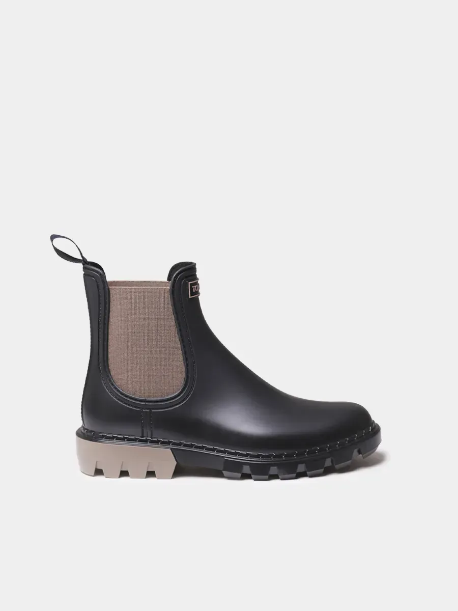 CAEN - Botines de lluvia para mujer con gomas en contraste