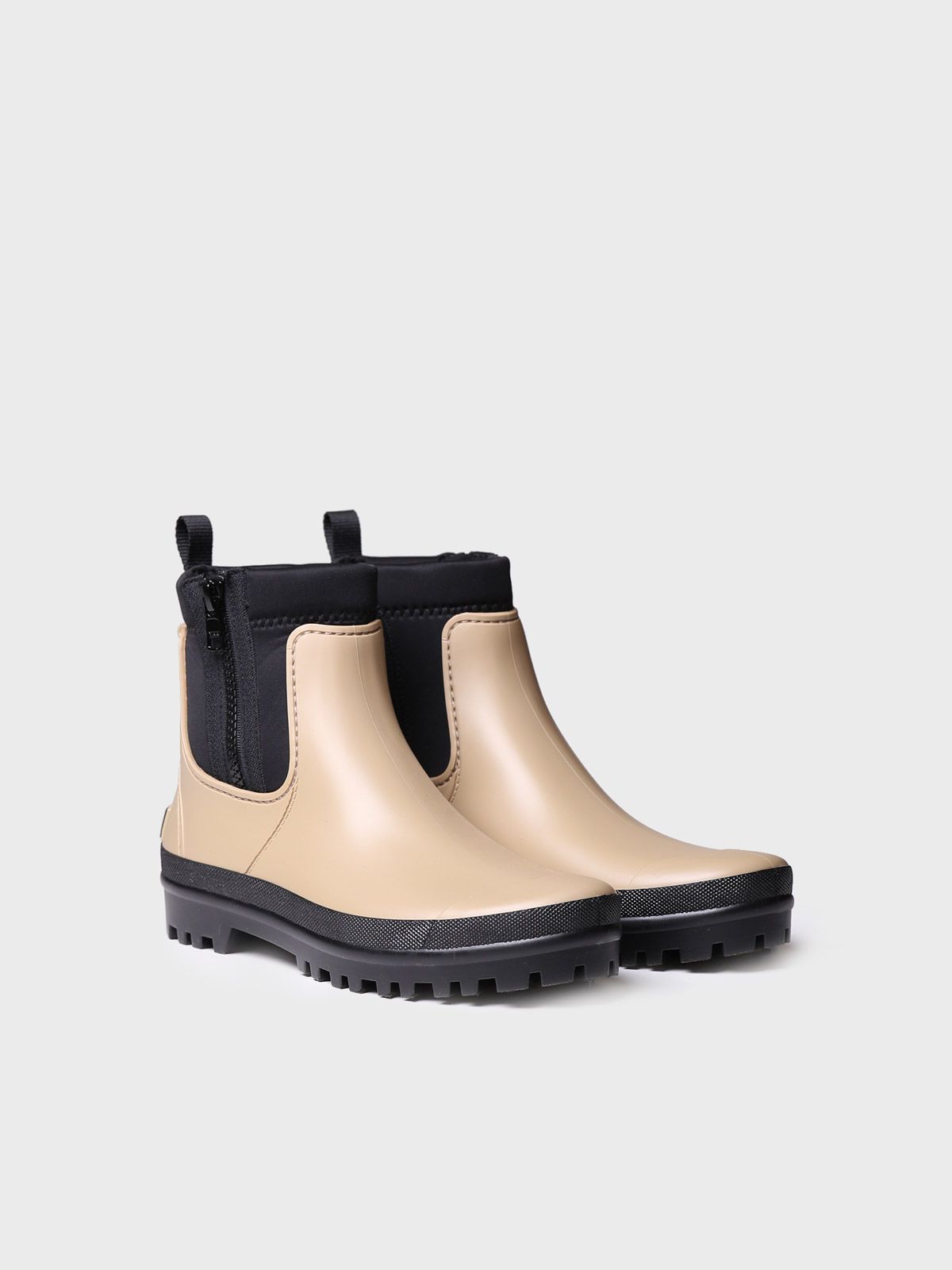 Bota de agua baja para mujer en goma y tejido COLTON