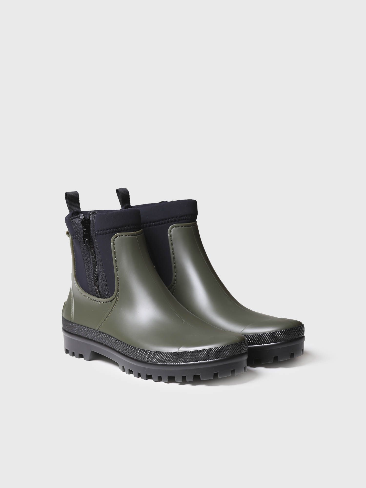 Bota de agua baja para mujer en goma y tejido COLTON