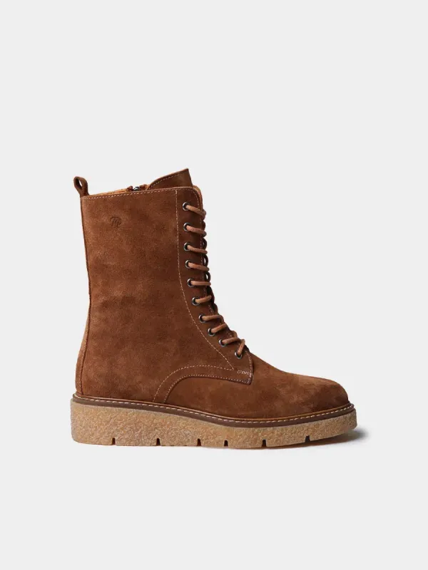 NIMES-SY - Botín de mujer en serraje con cordones