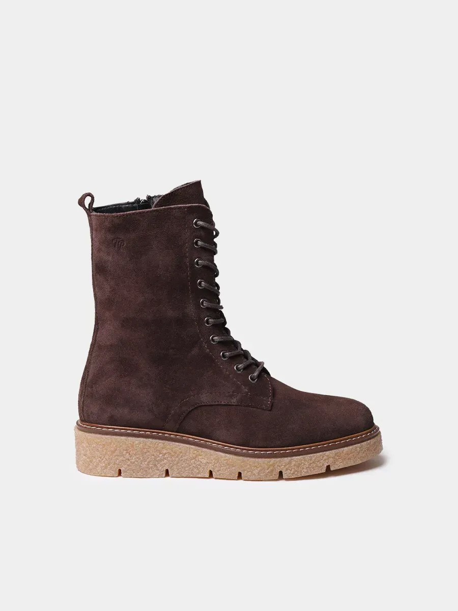 NIMES-SY - Botín de mujer en serraje con cordones NIMES-SY - Botín de mujer en serraje con cordones