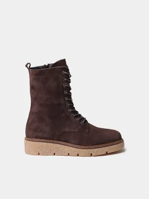 NIMES-SY - Botín de mujer en serraje con cordones NIMES-SY - Botín de mujer en serraje con cordones