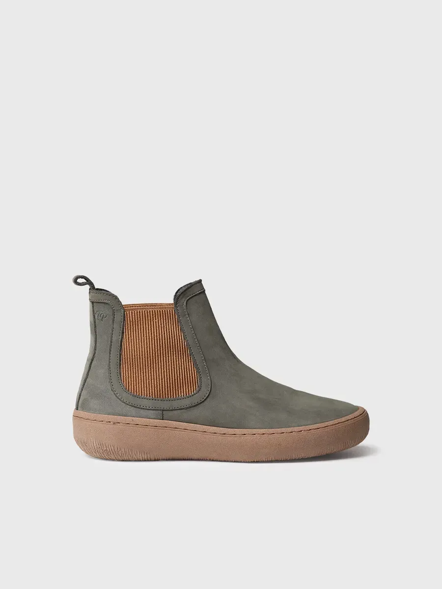 SERRA - Botín para mujer en piel nobuk con elásticos laterales SERRA - Botín para mujer en piel nobuk con elásticos laterales