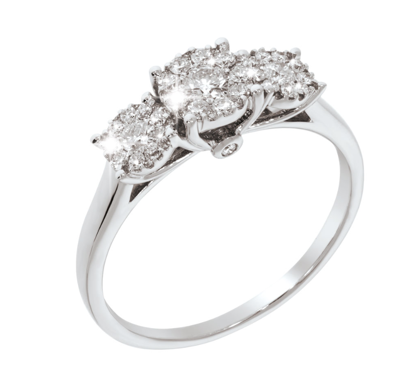 ALEXANDRA stunning diamond ring, made of 14 ct. white gold and 0,50 ct.​ TW/SI diamonds