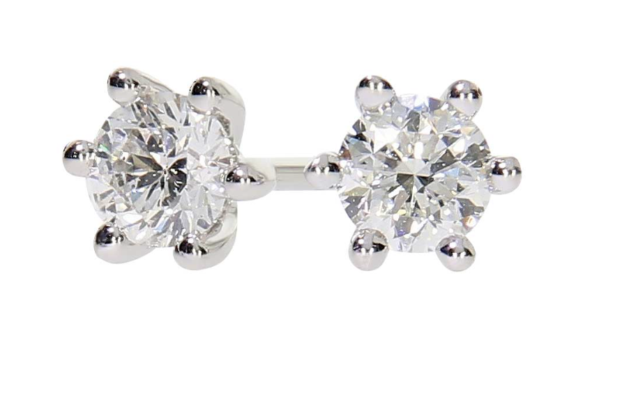 GRACE diamond earrings, made of 14 ct. white gold and 2 x 0,20 ct. TW/SI diamonds