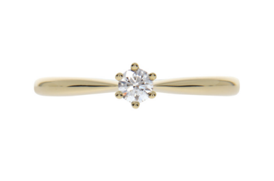GRACE stud diamond ring, made of 14 ct. yellow gold and 0,15 ct. TW/SI diamond
