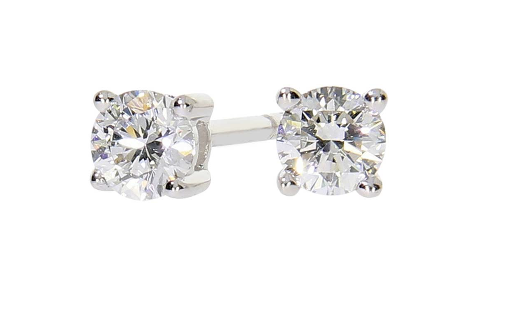 ENJOY diamond stud earrings, made of 14 ct. white gold and 2 x 0,20 ct. TW/SI diamonds