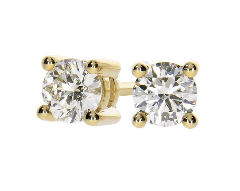 ENJOY diamond stud earrings, made of 14 ct. yellow gold and 2 x 0,20 ct. TW/SI diamonds