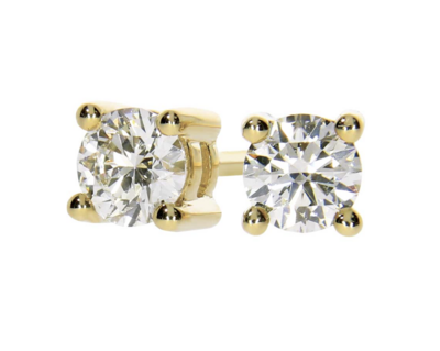 ENJOY diamond stud earrings, made of 14 ct. yellow gold and 2 x 0,20 ct. TW/SI diamonds