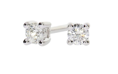 ENJOY stud diamond earrings, made of 14 ct. white gold and 2 x 0,05 TW/SI diamonds