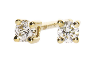 ENJOY diamond stud earrings, made of 14 ct. yellow gold and 2 x 0,05 ct. TW/SI diamonds