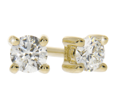 ENJOY diamond stud earrings, made of 14 ct. yellow gold and 2 x 0,10 ct. TW/SI diamonds