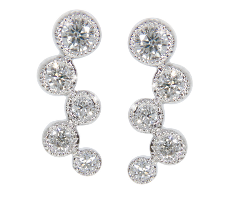 ARIADNE diamond earrings, made of 14 ct. white gold and 0,25 ct. W/SI diamonds