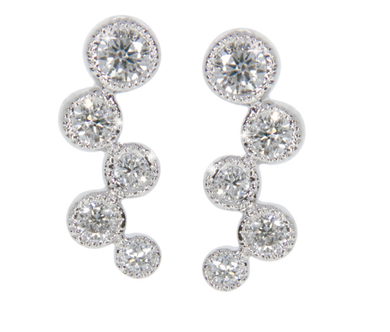 ARIADNE diamond earrings, made of 14 ct. white gold and 0,25 ct. W/SI diamonds