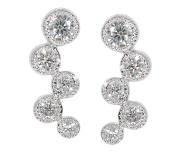ARIADNE diamond earrings, made of 14 ct. white gold and 0,25 ct. W/SI diamonds