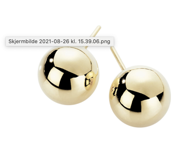 MARY earrings, made of 14 ct. yellow gold. 6 mm.
