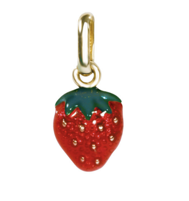 STRAWBERRY pendent, made of 14 ct. yellow gold and enamel