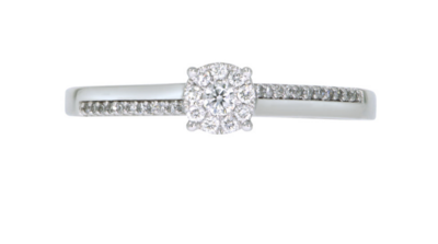 ARIANNA diamond ring, made of 14 ct. white gold and 0,15 ct. TW/SI diamonds