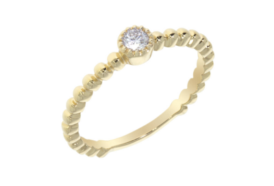 CAMILLE diamond ring, made of 14 ct. yellow gold and 0,10 ct. TW/SI diamonds