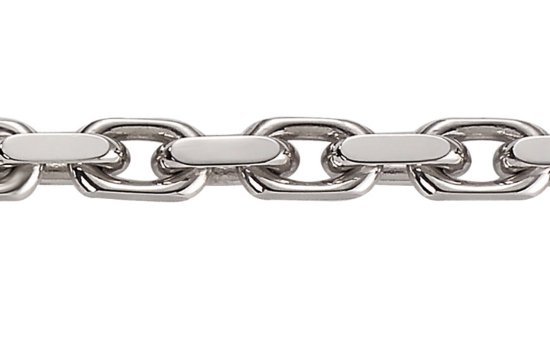 ANCHOR bracelet, made of 14 ct. white gold 5,0 mm. 18 cm.