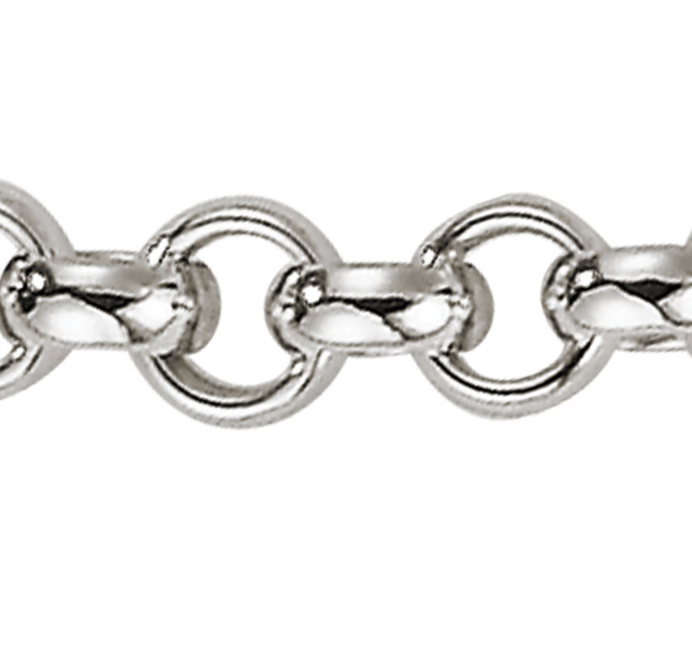 ROLO bracelet, made of 14 ct. white gold 10,0 mm. 20 cm.​