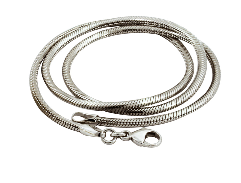 SNAKE necklace, made of 14 ct. white gold 2,0 mm. 60 cm.​