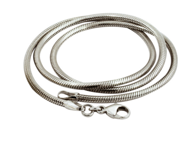 SNAKE necklace, made of 14 ct. white gold 1,4 mm. 38 cm.​