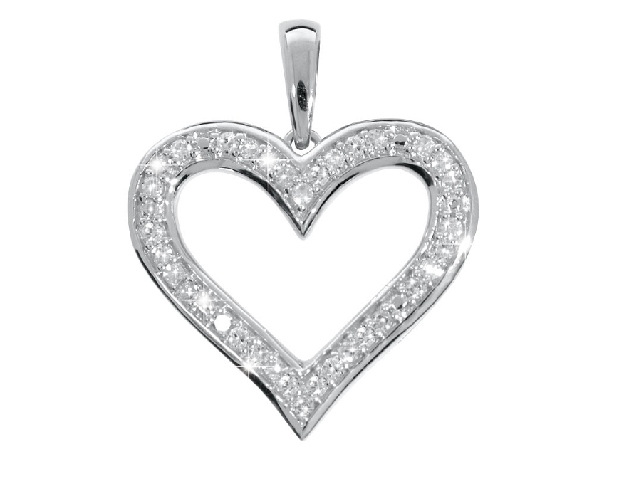 CUPID diamond pendant, made of 14 ct. white gold and 0,10 ct. TW/SI diamonds