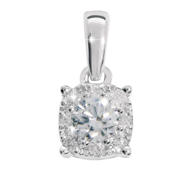JULIA diamond pendant, made of 14 ct. white gold and 0,15 TW/SI diamonds