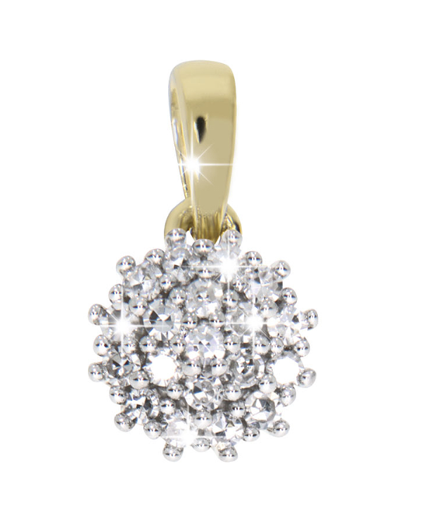 SUNNY diamond pendant,  made of 14 ct. yellow gold, 0,06 ct. TW/SI diamonds