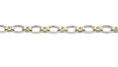 PIANO bracelet, made of 14 ct. yellow and white gold 6,2 mm. 19 cm.