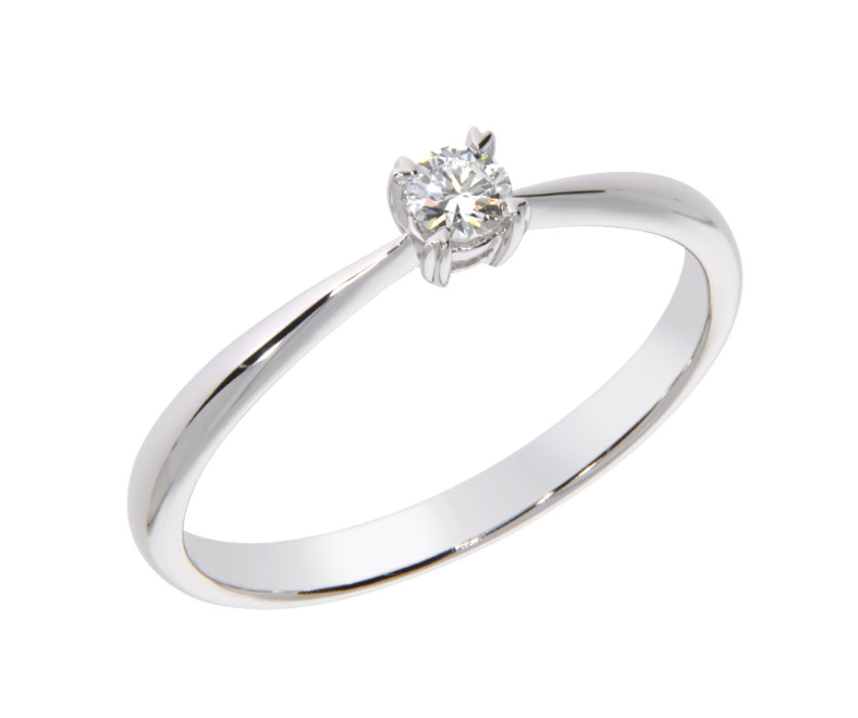 ENJOY diamond ring, made of 14 ct. white gold and 0,10 ct. TW/SI diamond