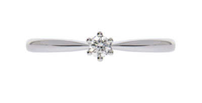 GRACE stud diamond ring, made of 14 ct. white gold and 0,15 ct. TW/SI diamond