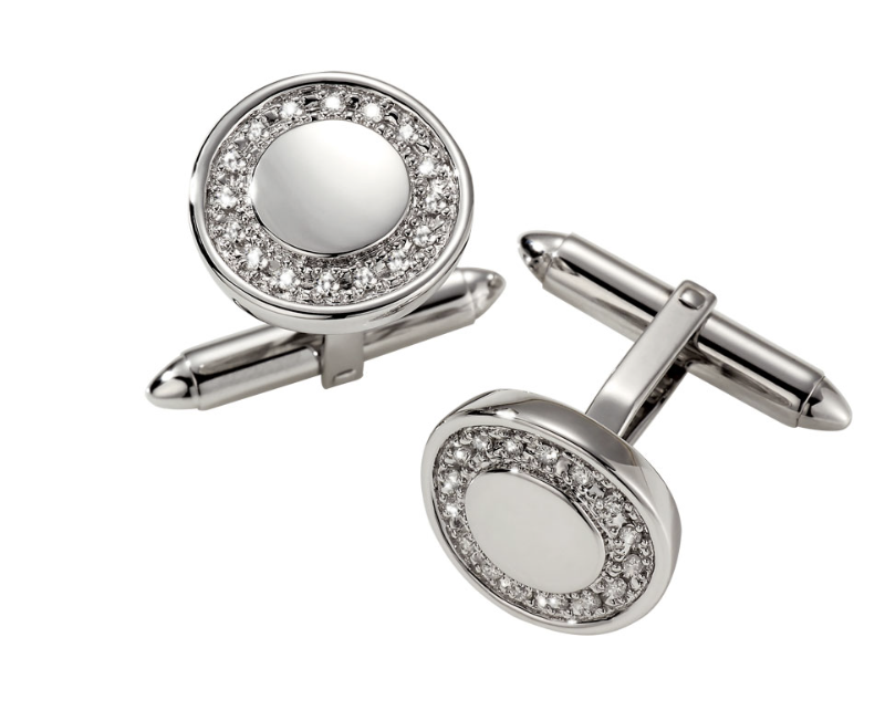 MILLENIUM cufflinks, made of 14 ct. white gold and 0,32 ct. TW/SI diamonds
