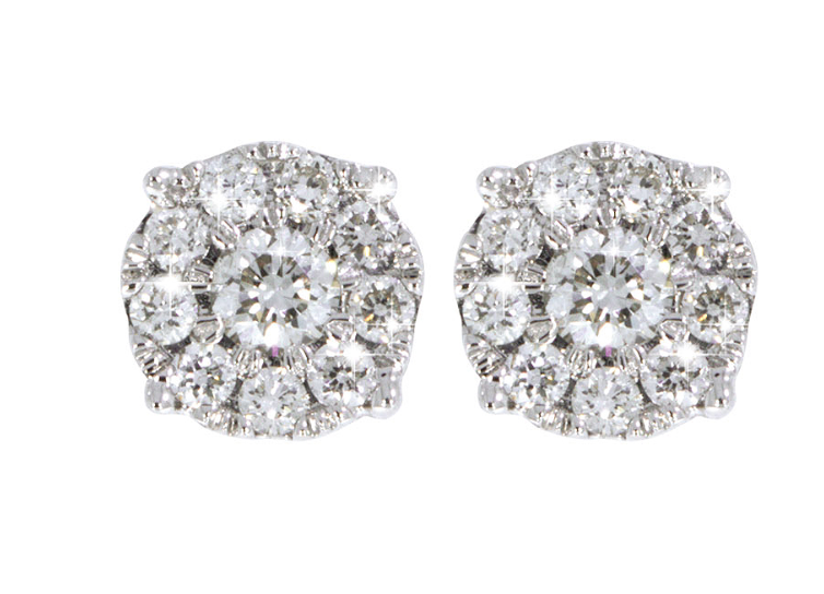 VICTORIA diamond earrings, made of 14 ct. white gold and 0,20 ct. TW/SI diamonds