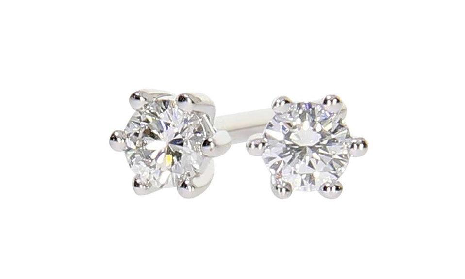 GRACE diamond earrings, made of 14 ct. white gold and 2 x 0,05 ct. TW/SI diamonds