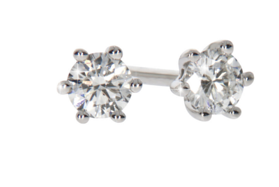 GRACE diamond earrings, made of 14 ct. white gold and 2 x 0,10 ct. TW/SI diamonds